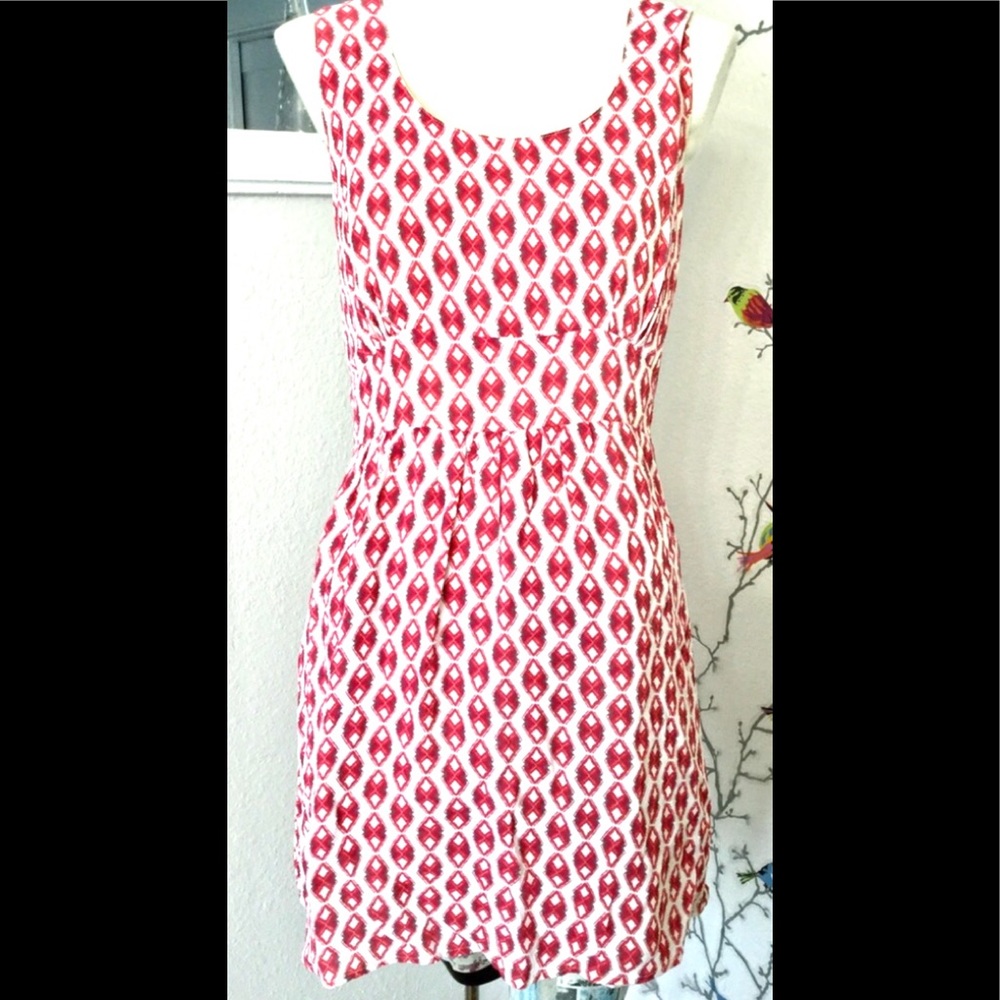 Love 21 Red White Sheath Pattern Summer Dress